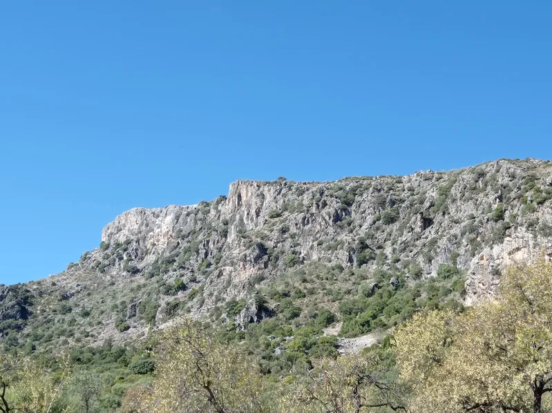 Montaña, roca, cielo, vegetación, naturaleza.