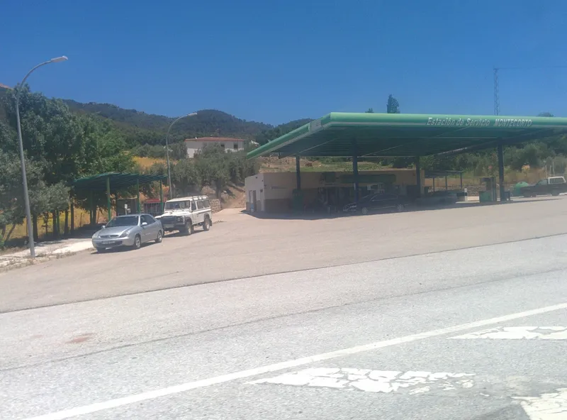 Estación de servicio en verano.