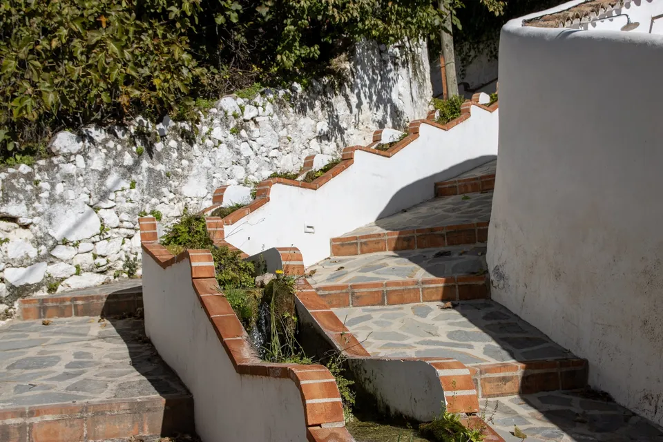Escaleras, agua, naturaleza, piedra, blanca.